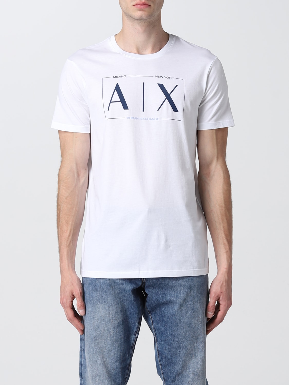 ARMANI EXCHANGE: T-shirt with AX logo - White | ARMANI EXCHANGE t-shirt ...