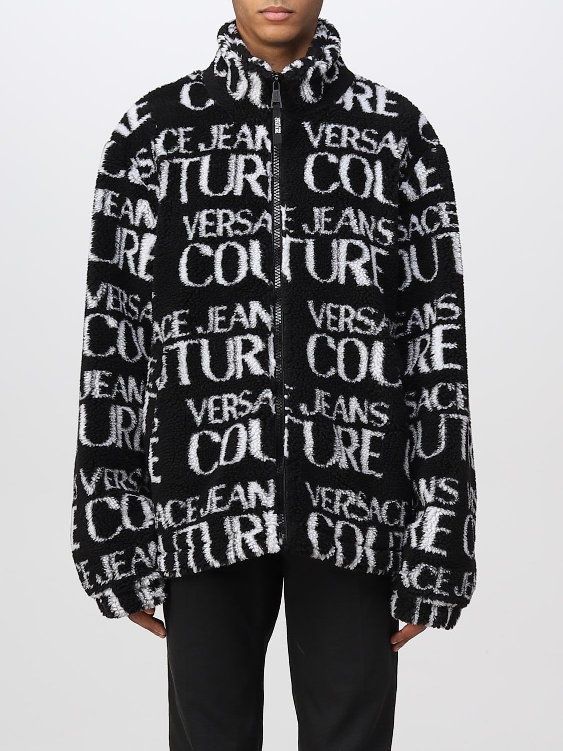 VERSACE JEANS COUTURE: Jacket men - Black | VERSACE JEANS COUTURE ...