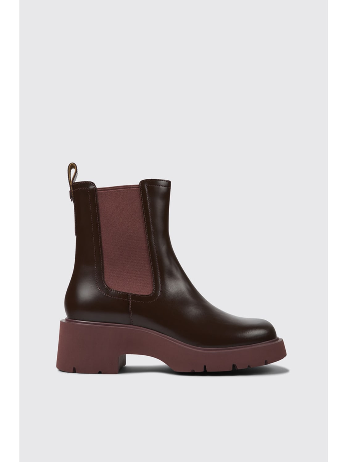 Burgundy flat shop ankle boots