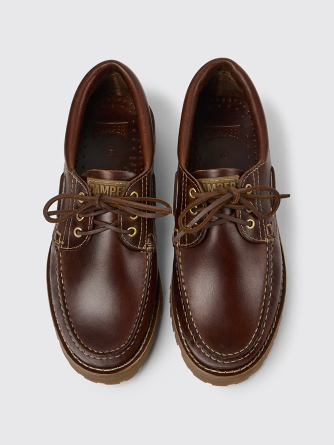 CAMPER: Zapatos de cordones para hombre, Marrón  Zapatos De Cordones Camper  18637-036 ATOM WORK en línea en