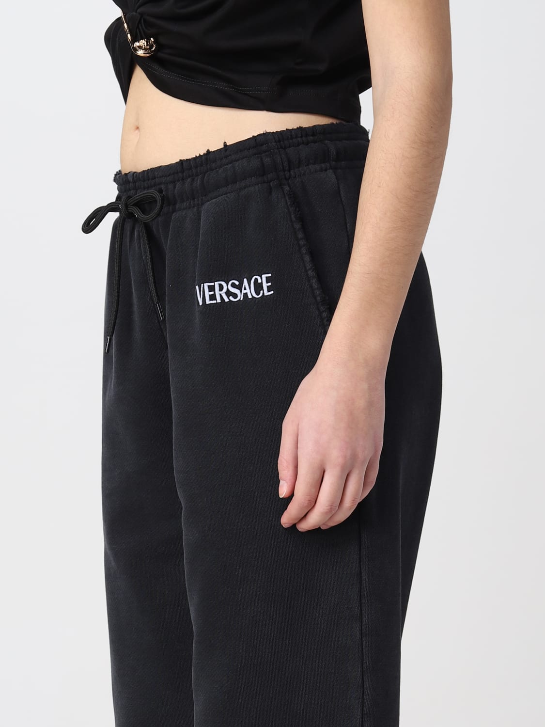 Black 2024 versace pants