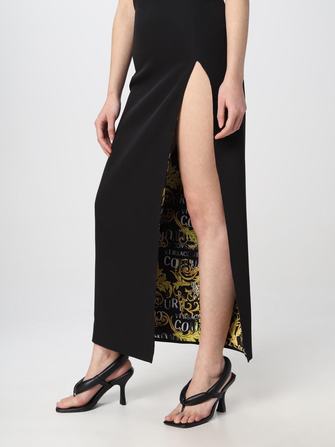 Versace Jeans Couture Outlet: women's dress in synthetic fabric - Black