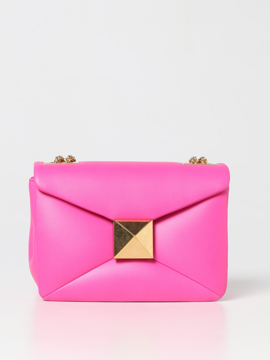 VALENTINO GARAVANI: One Stud bag in quilted nappa leather - Pink