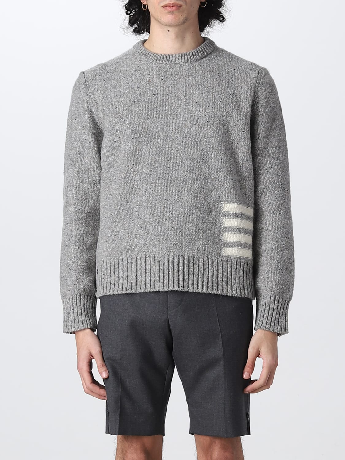 THOM BROWNE: wool blend sweater - Grey | THOM BROWNE sweater ...