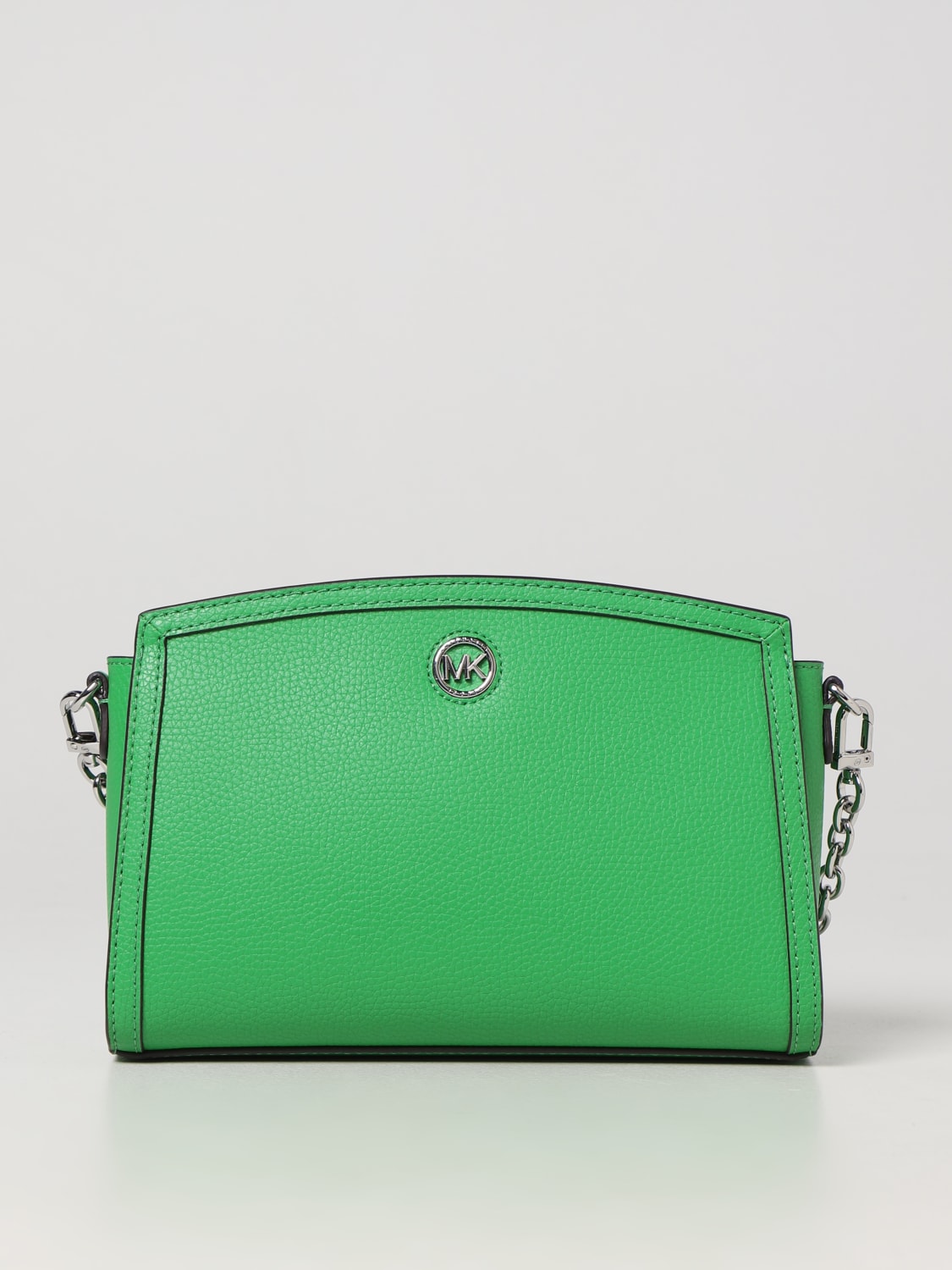 MICHAEL KORS: Michael Chantal bag in leather - Green | MICHAEL KORS ...