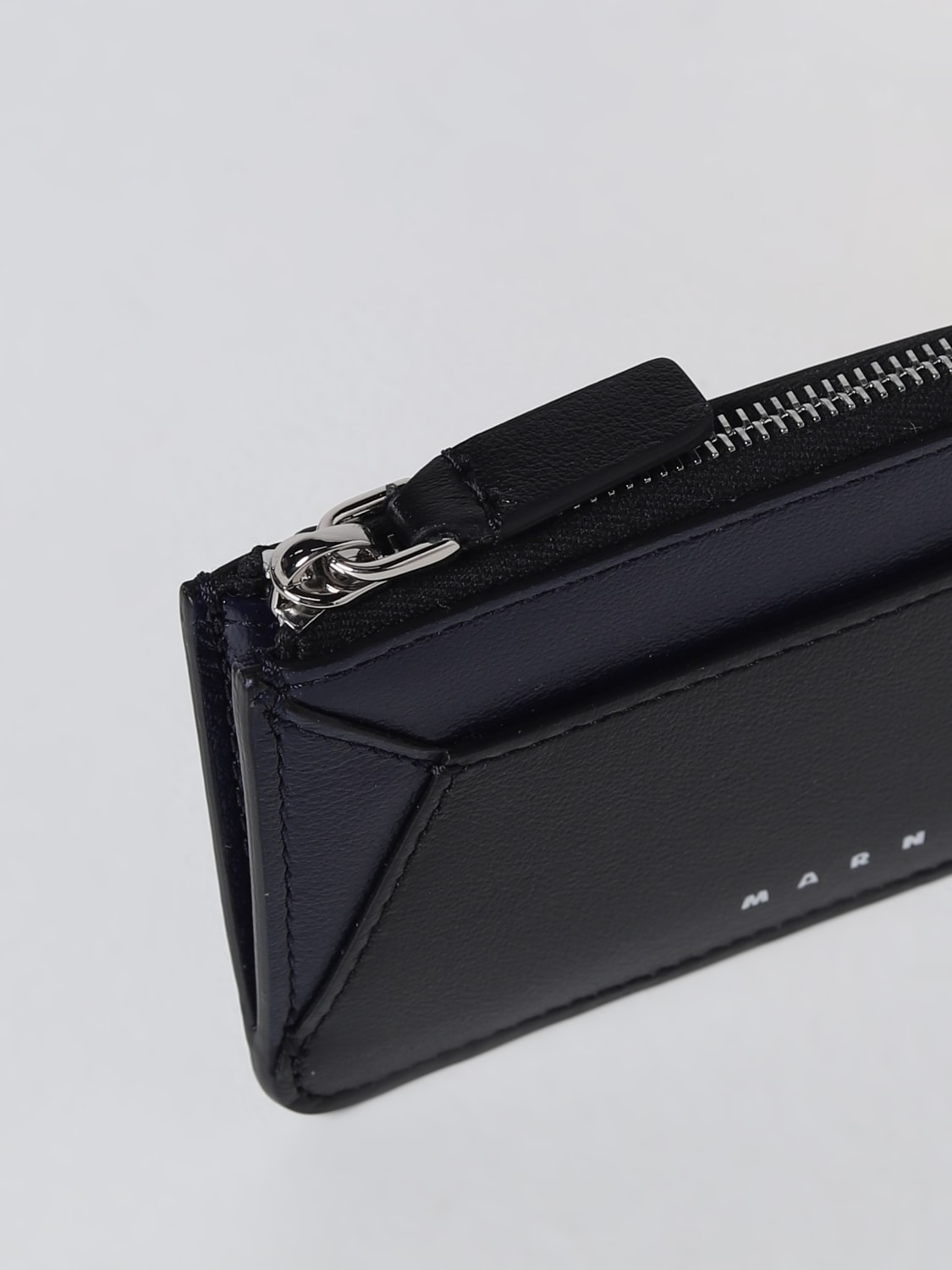 Marni Outlet: card holder in leather - Navy | Marni wallet