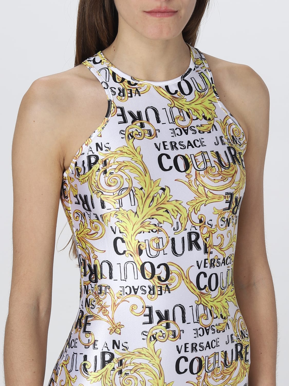 VERSACE JEANS COUTURE Outlet: dress in stretch fabric - White