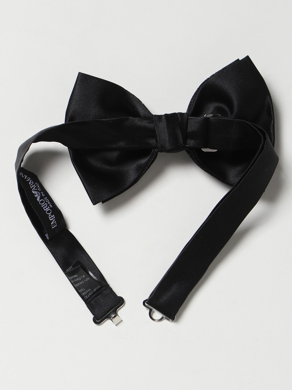 EMPORIO ARMANI bow tie in silk and lame Black EMPORIO ARMANI