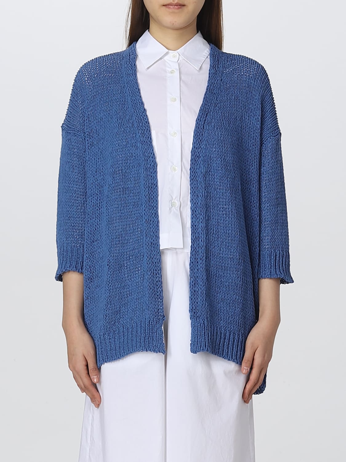 ROBERTO COLLINA: Cardigan woman - Denim | ROBERTO COLLINA cardigan ...