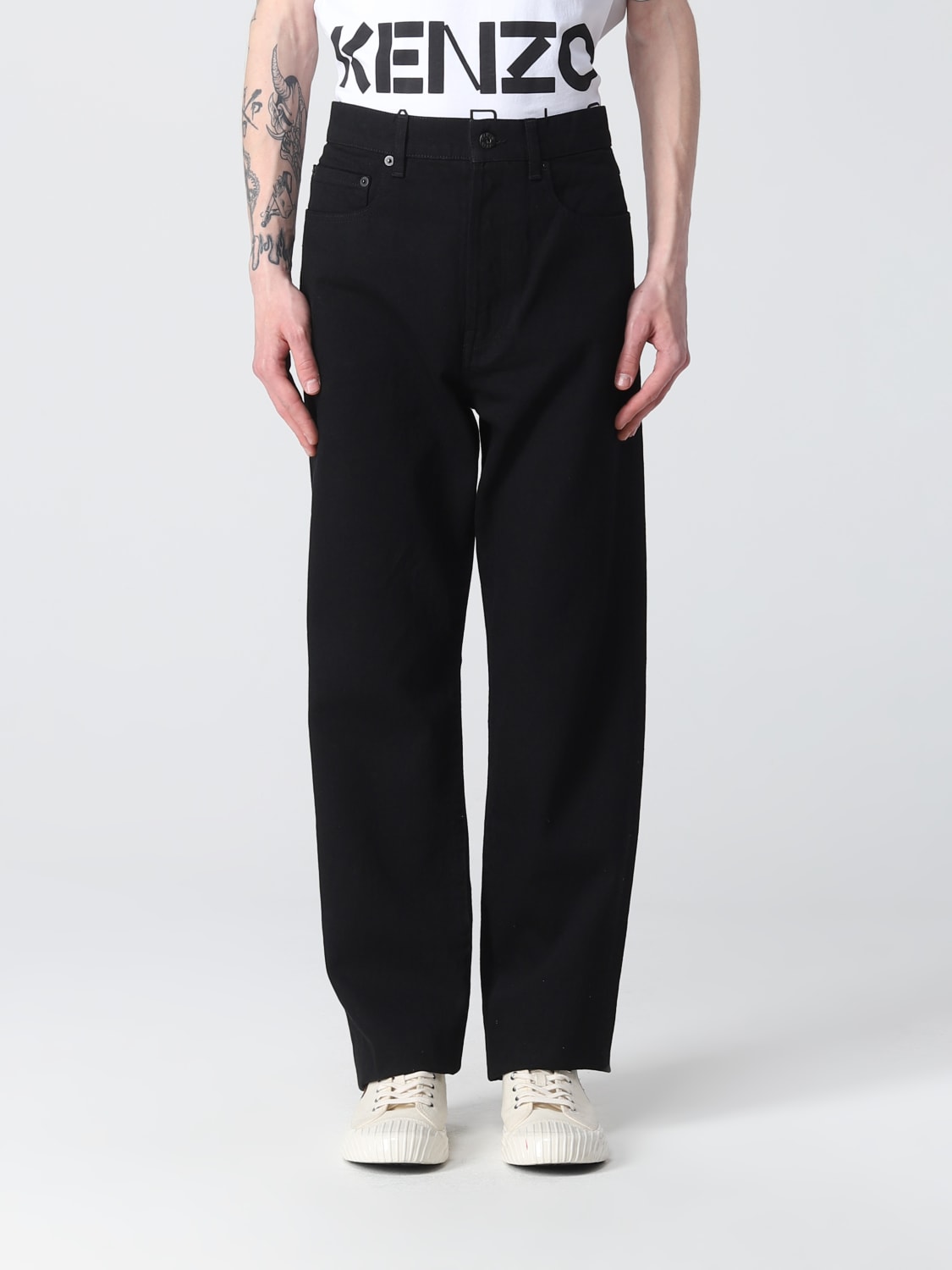KENZO Outlet: Pants men - Black | KENZO jeans FD55DP3316C1 online at ...