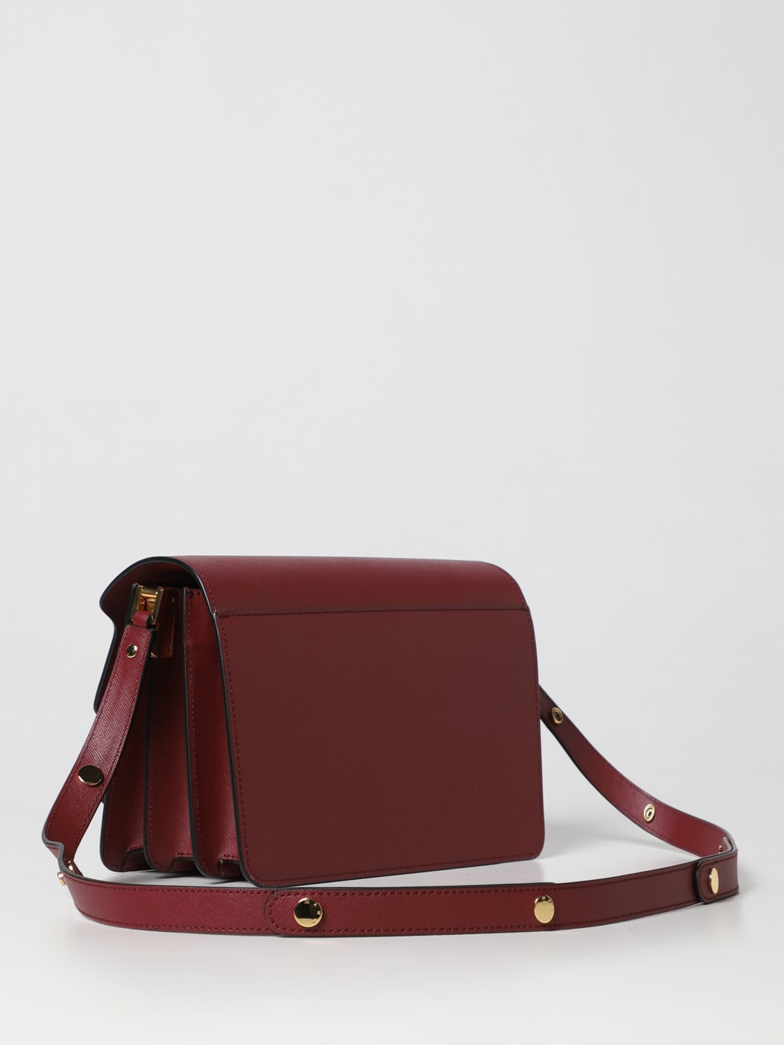 MARNI Trunk bag in saffiano leather Burgundy Marni crossbody