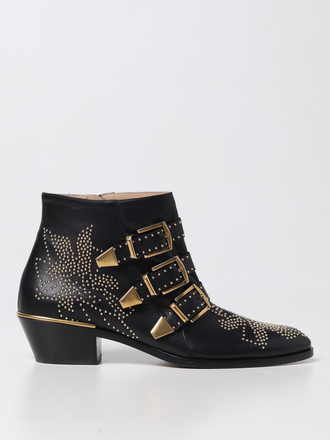 Chloé - susan leather ankle boots with studs