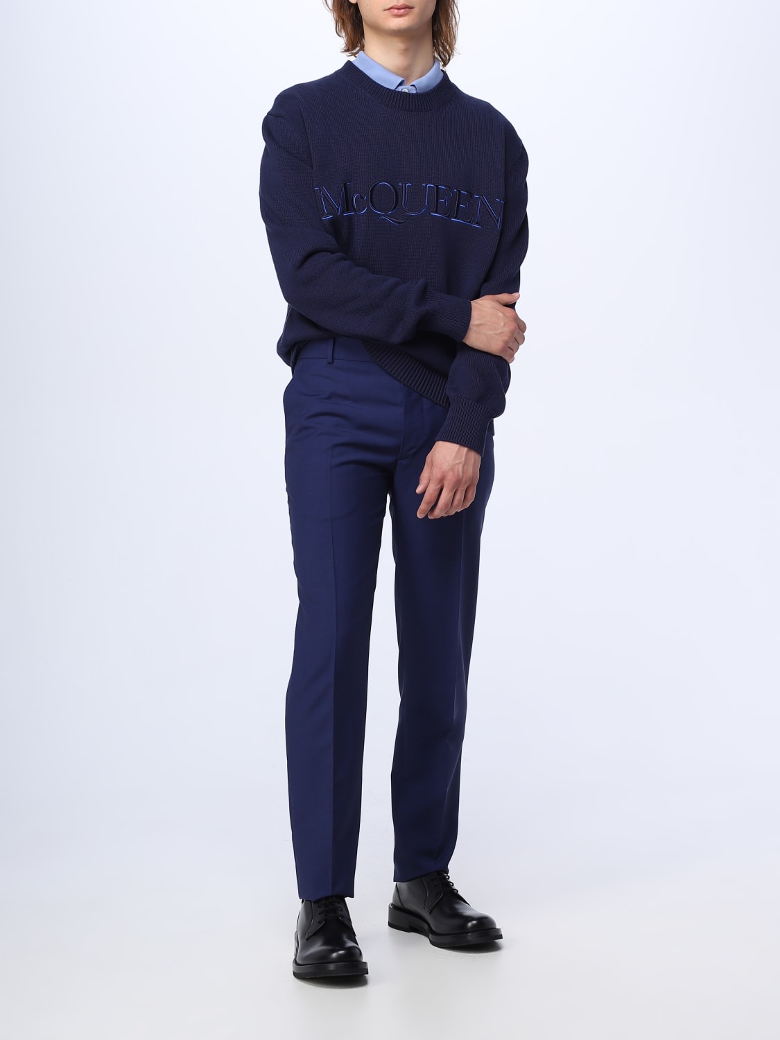 ALEXANDER MCQUEEN：セーター メンズ - ブルー | GIGLIO.COMオンライン ...