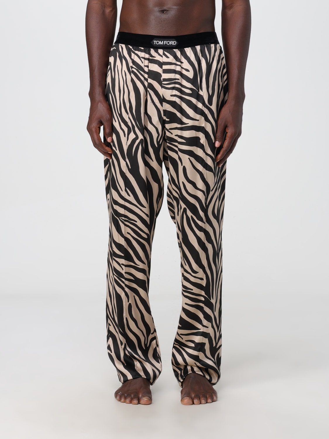 TOM FORD Zebra Print Silk Pajama Pants, Sleepwear
