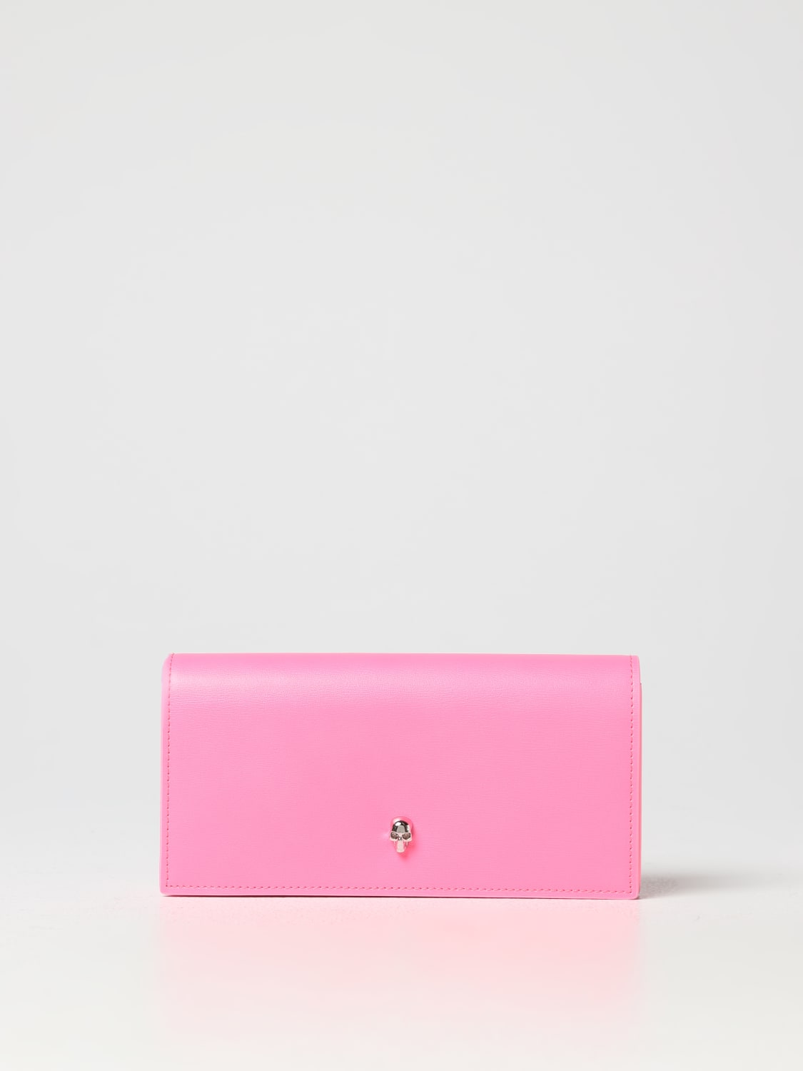 ALEXANDER MCQUEEN: leather wallet bag - Pink | Alexander McQueen