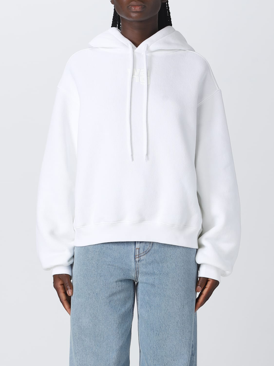 ALEXANDER WANG: sweatshirt in stretch cotton - White  ALEXANDER WANG  sweatshirt 4CC3222069 online at