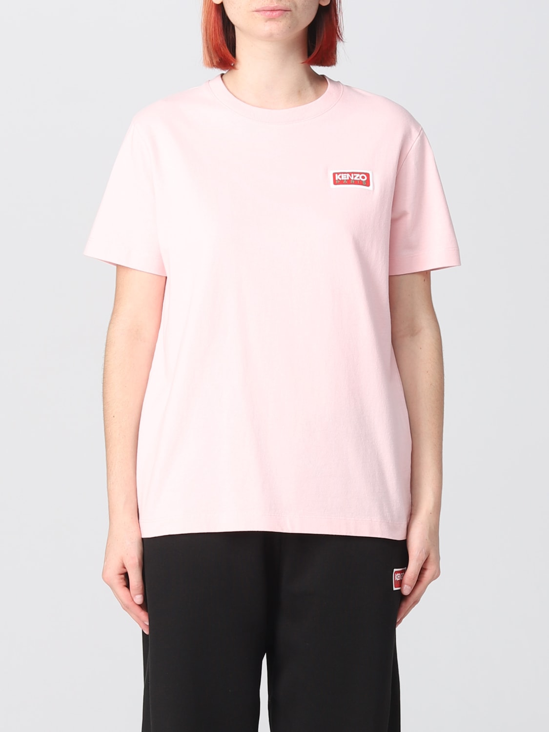 KENZO: cotton t-shirt - Pink | KENZO t-shirt FD62TS0594SY online at ...