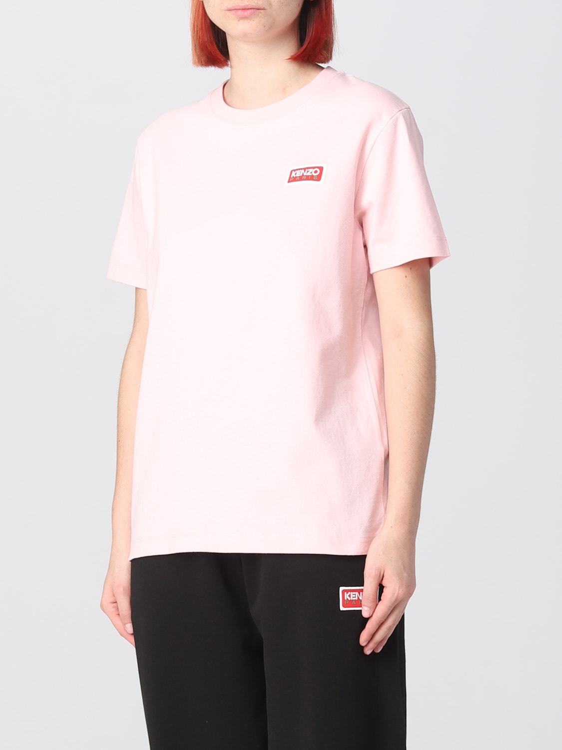 KENZO: cotton t-shirt - Pink | KENZO t-shirt FD62TS0594SY online at ...