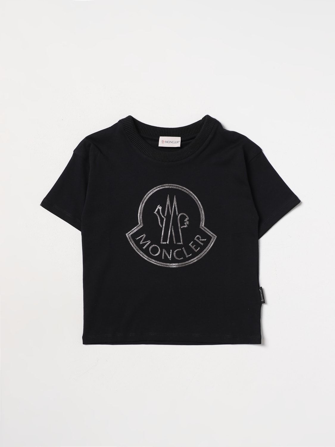 MONCLER：Tシャツ ボーイ - ブラック | GIGLIO.COMオンラインのMONCLER