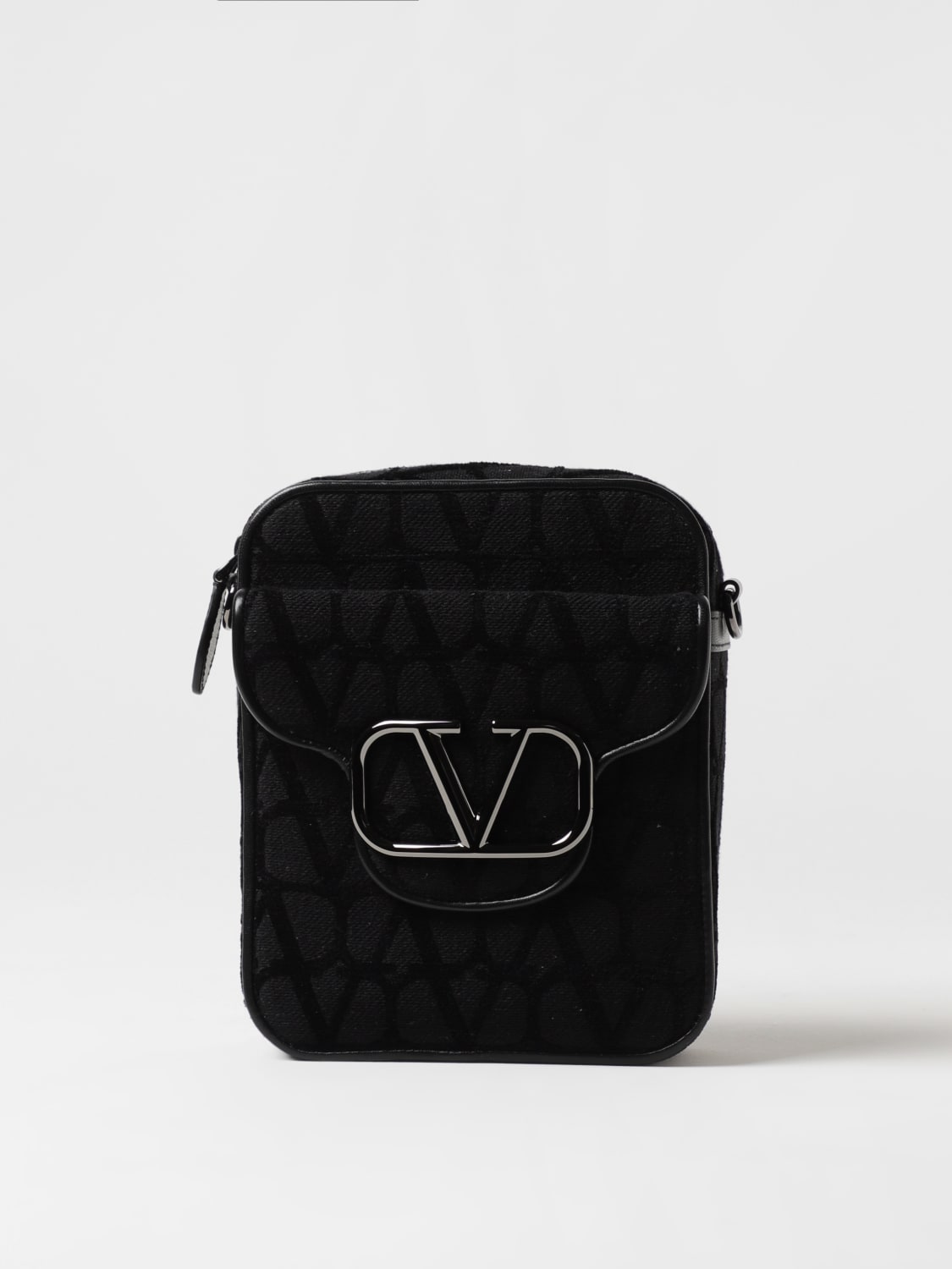 Valentino Garavani VLogo leather crossbody bag - Black