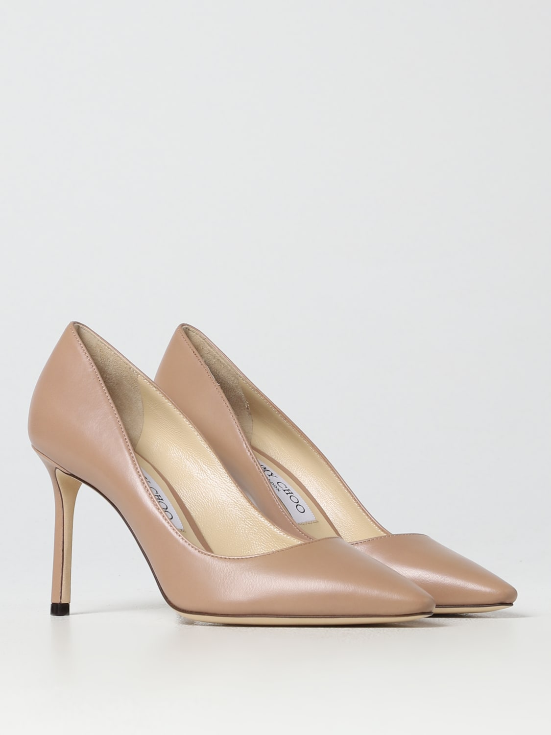 JIMMY CHOO: Romy leather pumps - Pink | Jimmy Choo pumps ROMY85KID