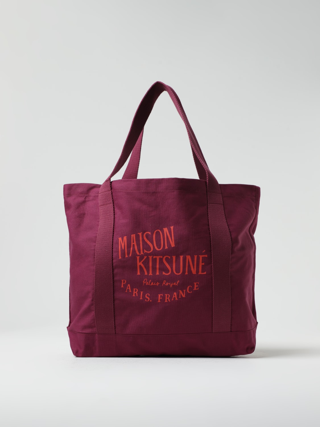 MAISON KITSUNÉ: Maison Kitsuné bag in canvas with printed logo ...