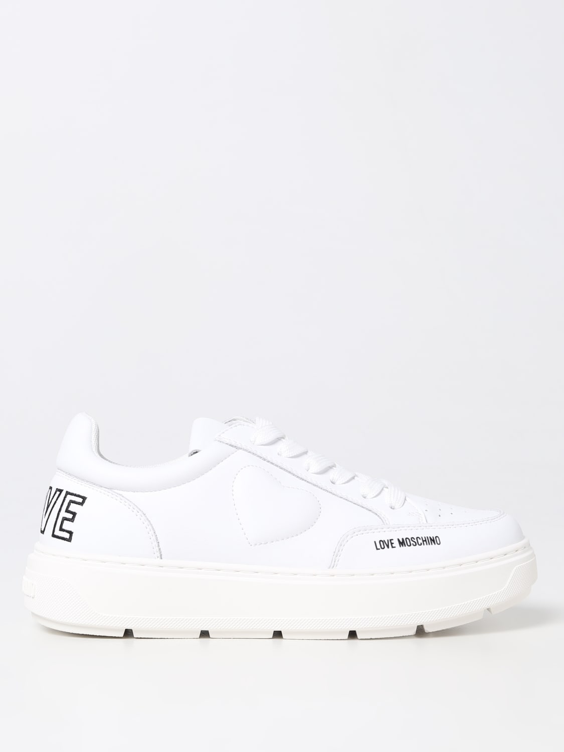 Love Moschino women's sneaker in black and white leather