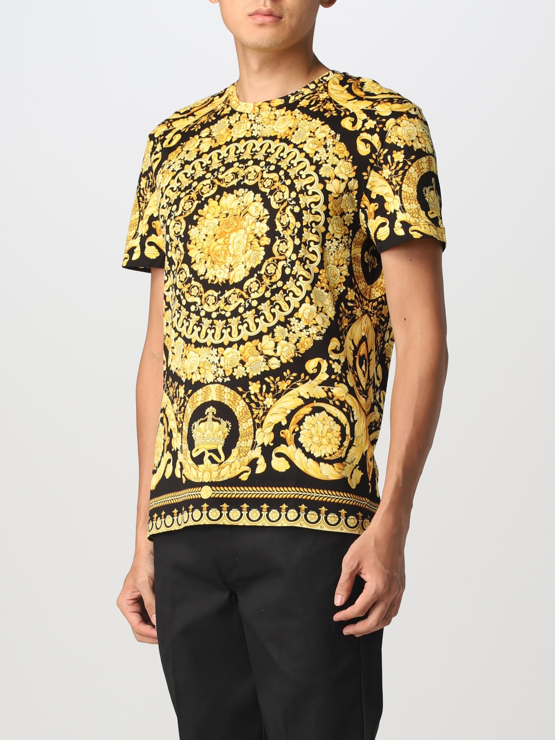 VERSACE：Tシャツ メンズ - ブラック | GIGLIO.COMオンラインのVERSACE ...