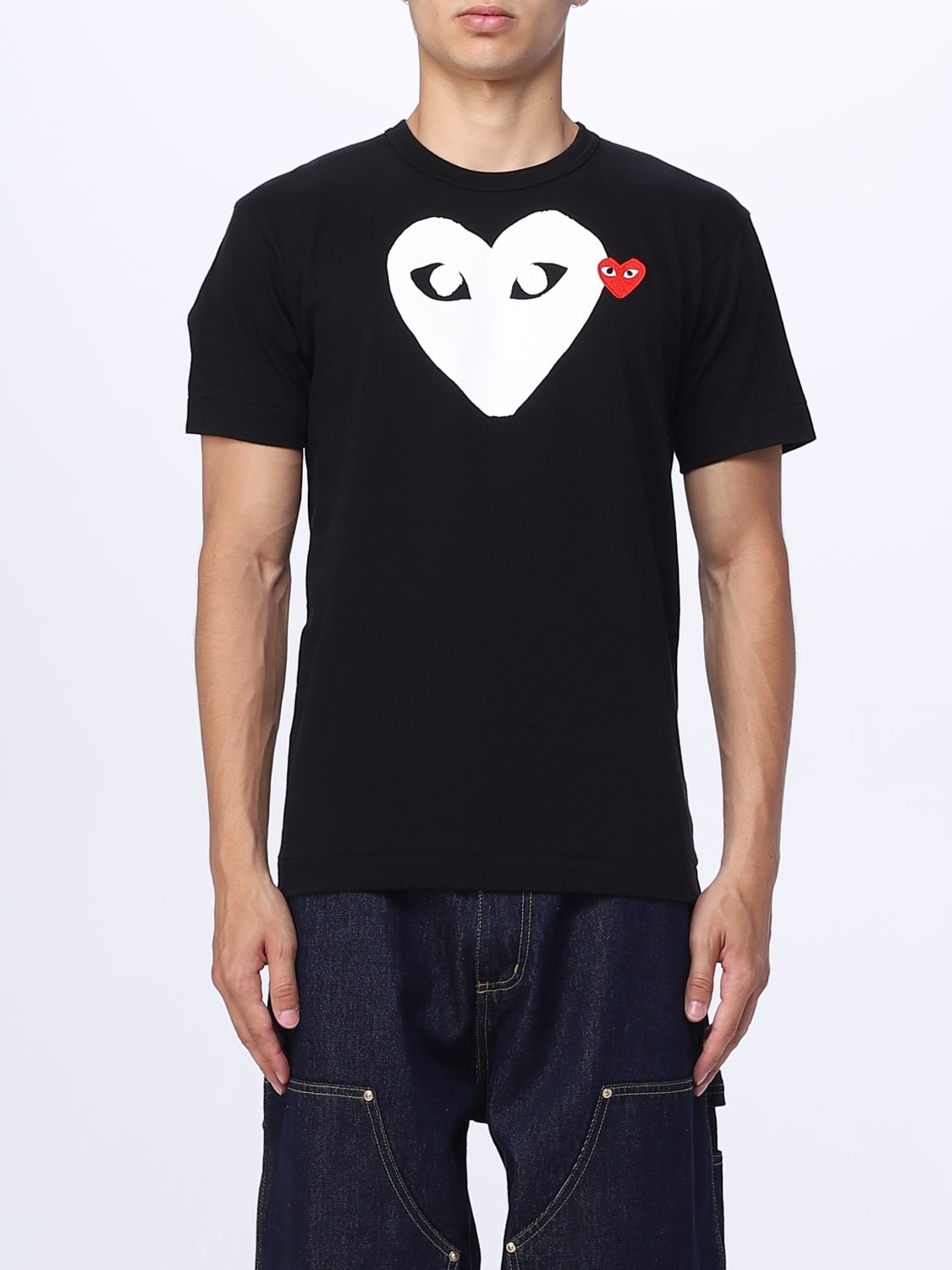 COMME DES GARCONS PLAY: T-shirt men - Black | COMME DES GARCONS PLAY t ...