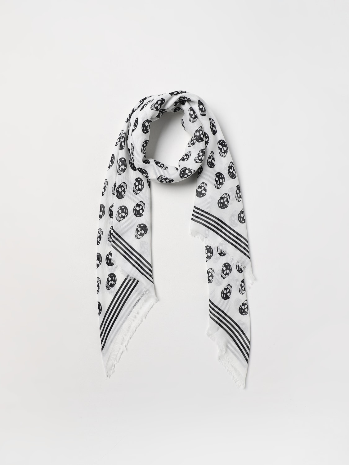 Black and white sales alexander mcqueen scarf