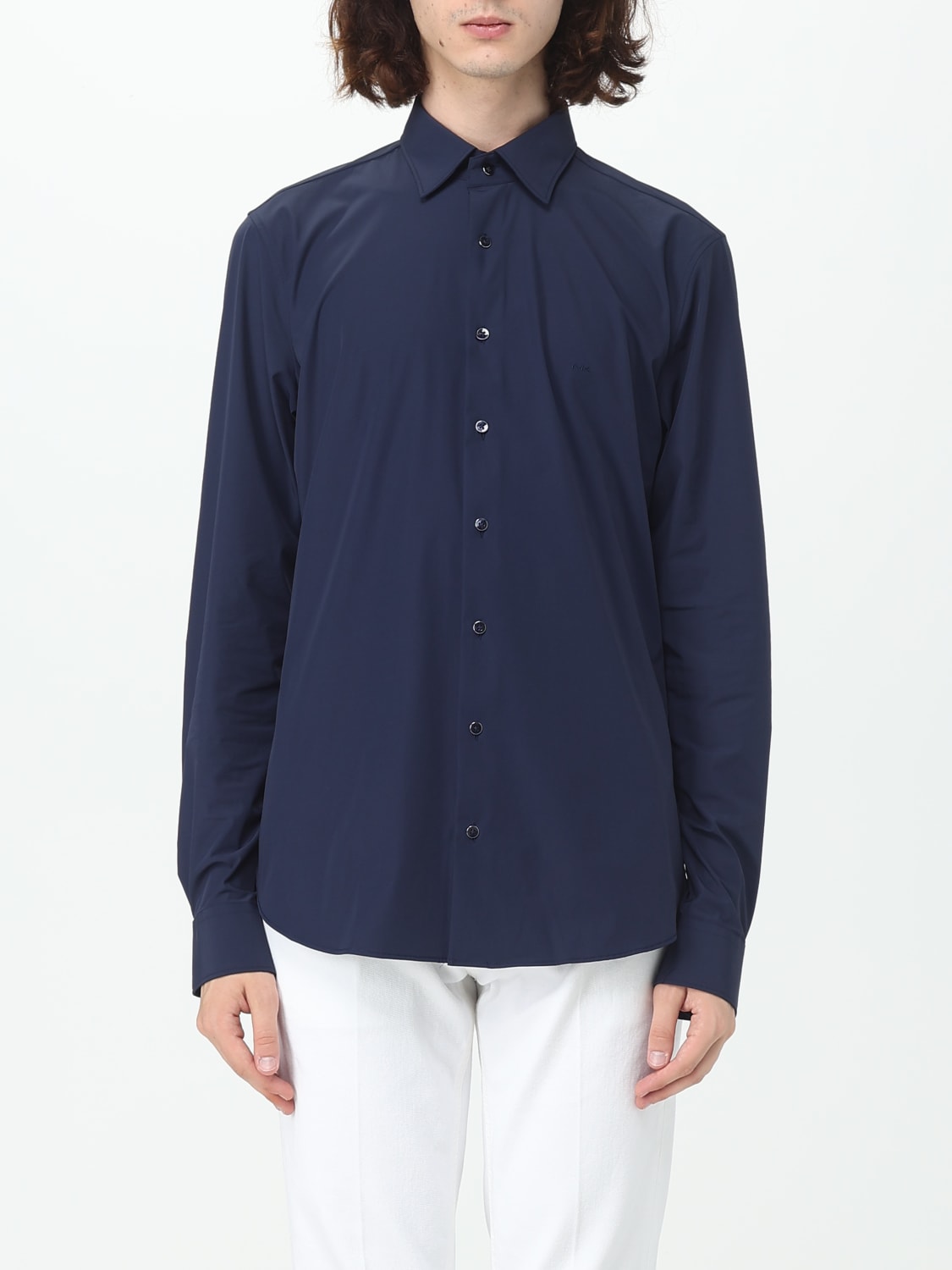MICHAEL KORS: Michael shirt in stretch cotton - Blue 1