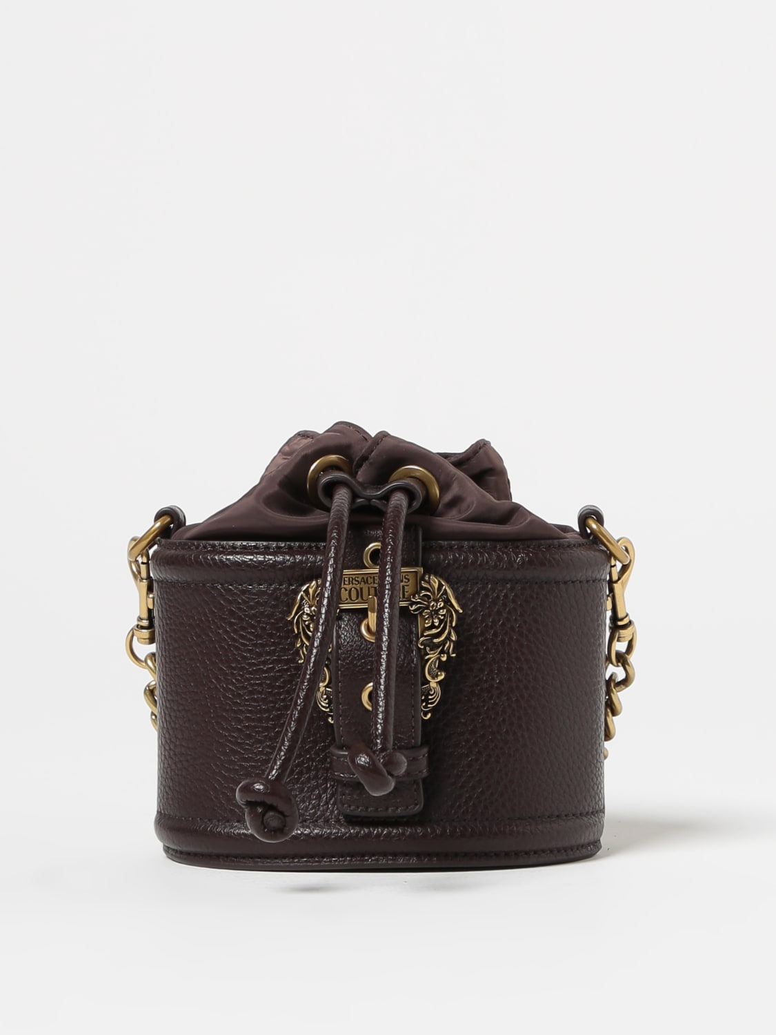 VERSACE JEANS COUTURE: bag in grained synthetic leather - Brown