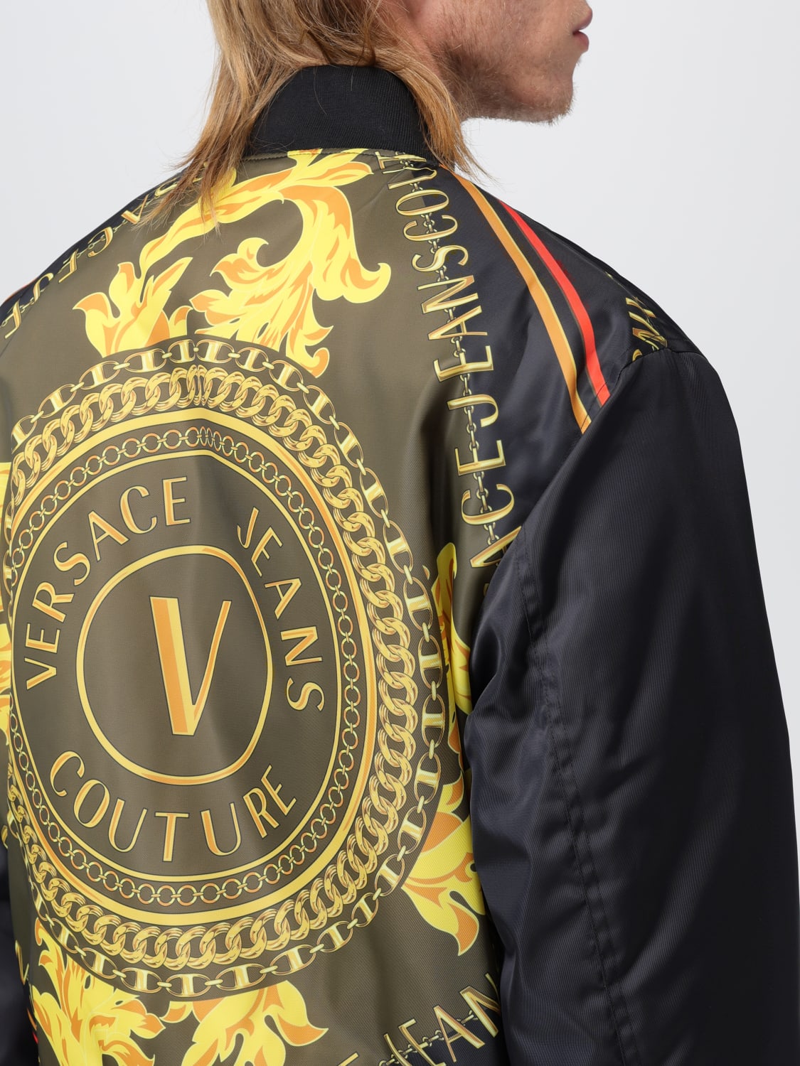 VERSACE JEANS COUTURE: jacket in nylon - Black | Versace Jeans