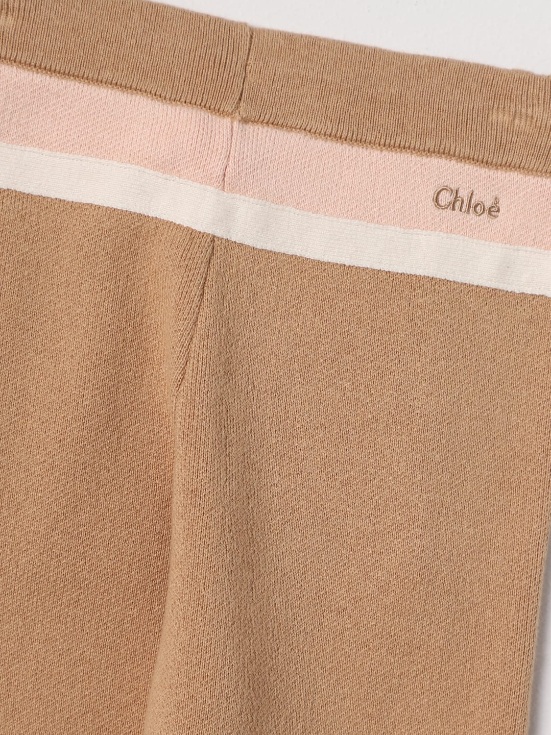 Pants CHLOÉ Kids color Yellow Cream