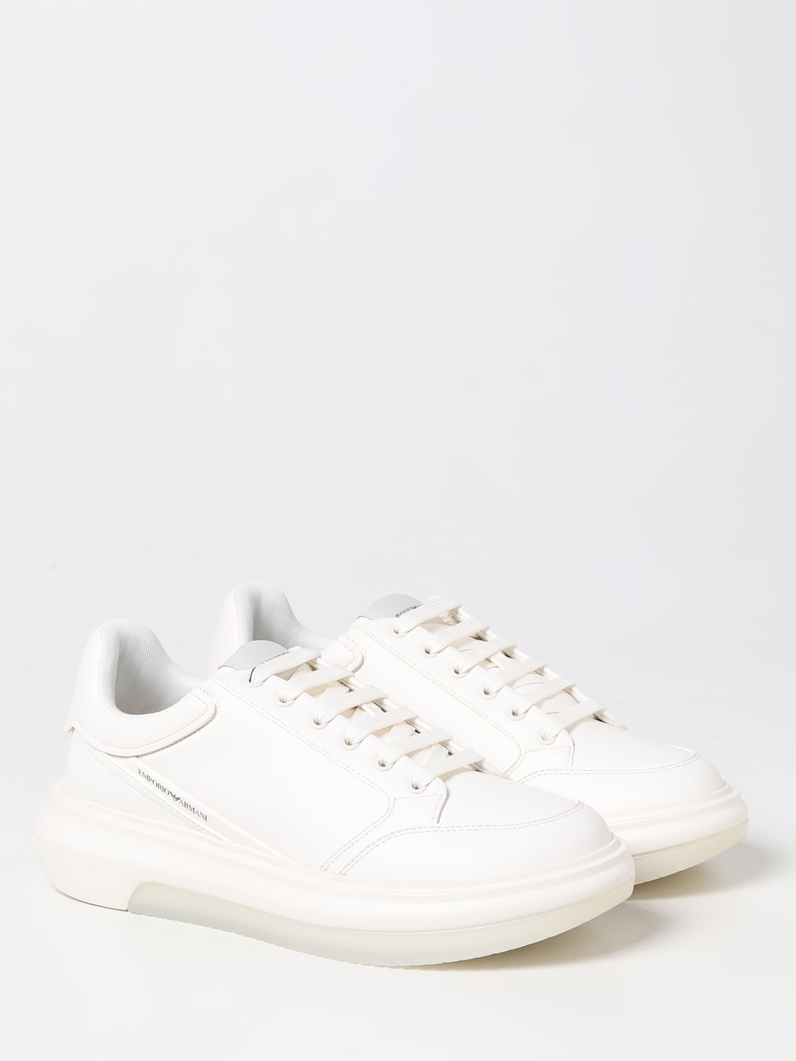 EMPORIO ARMANI Outlet: sneakers in synthetic leather - White