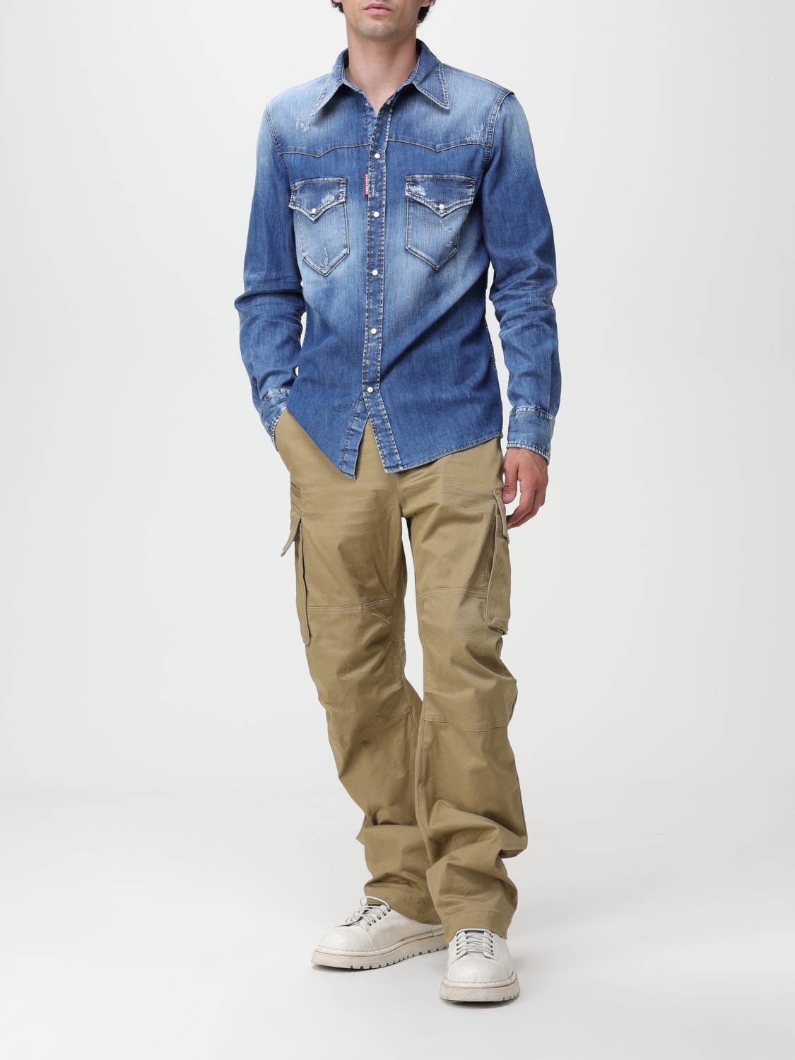 DSQUARED2: denim shirt - Denim | Dsquared2 shirt S74DM0754S30341