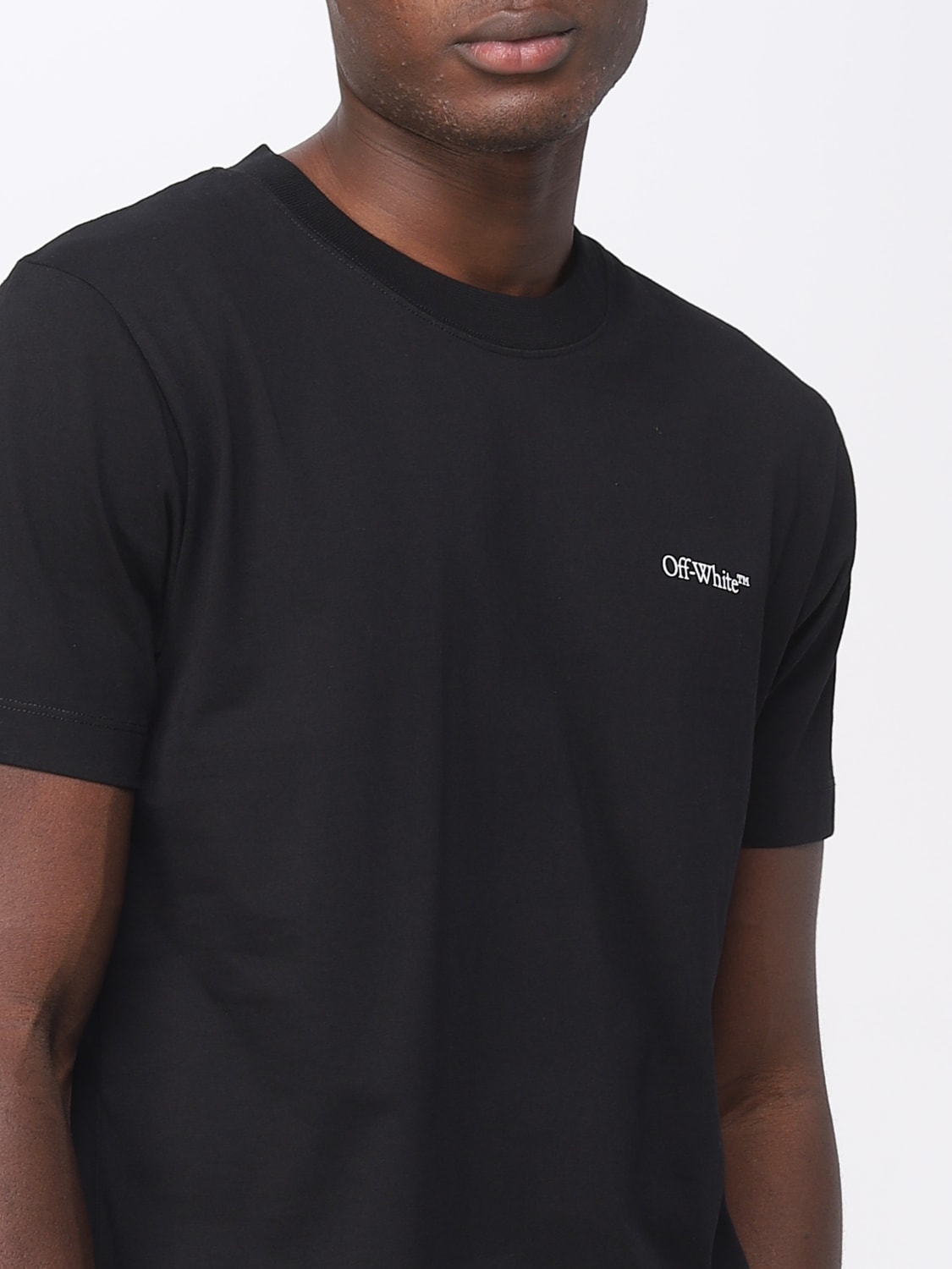 OFF-WHITE: cotton T-shirt with printed logo - Black | OFF-WHITE t-shirt ...