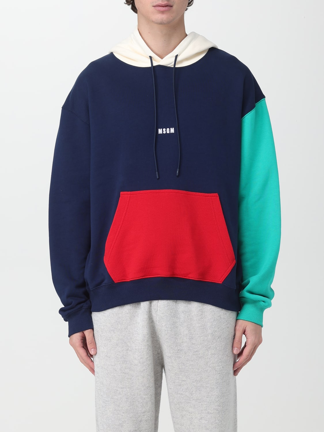 MSGM: sweatshirt for men - Blue | MSGM sweatshirt 3540MM108237799