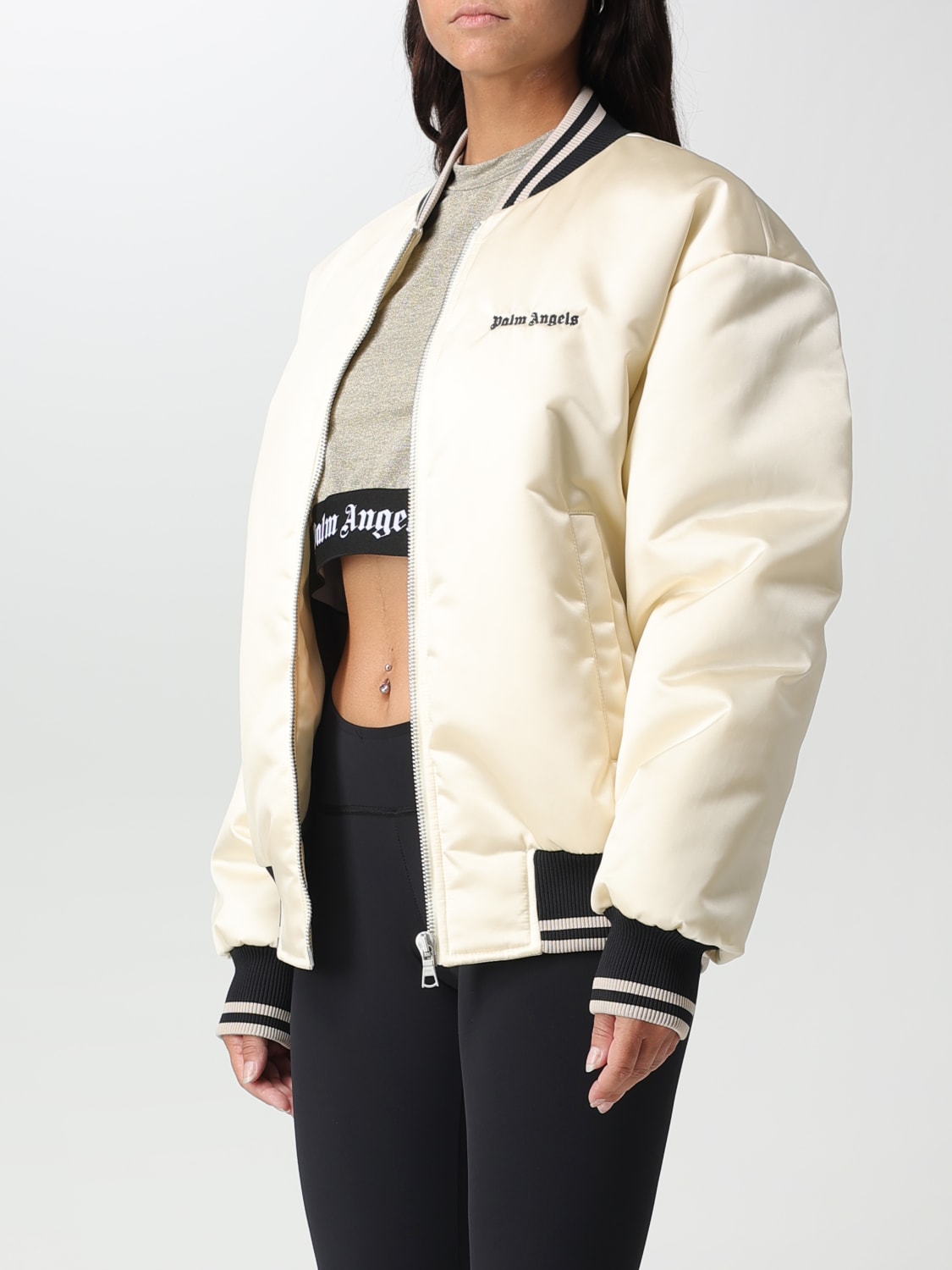 PALM ANGELS: jacket for woman - Beige  Palm Angels jacket PWEH017F23FAB001  online at