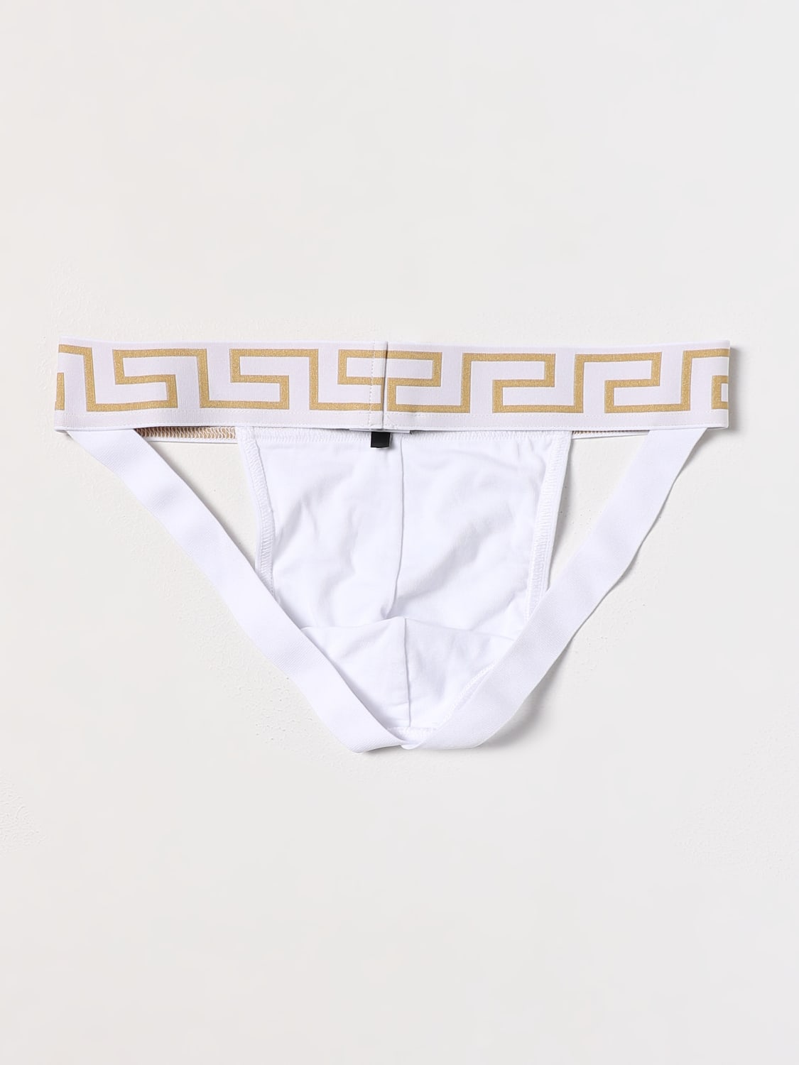VERSACE: jock strap in stretch cotton - White  VERSACE underwear  AUU01017A232741 online at