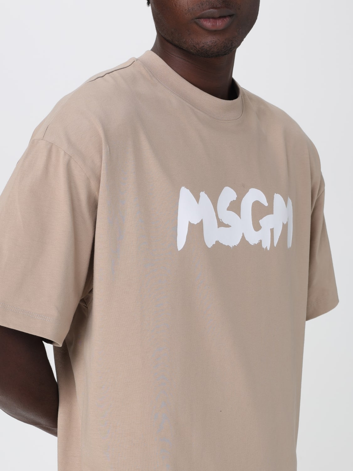 MSGM：Tシャツ メンズ - ナチュラル | GIGLIO.COMオンラインのMSGM T
