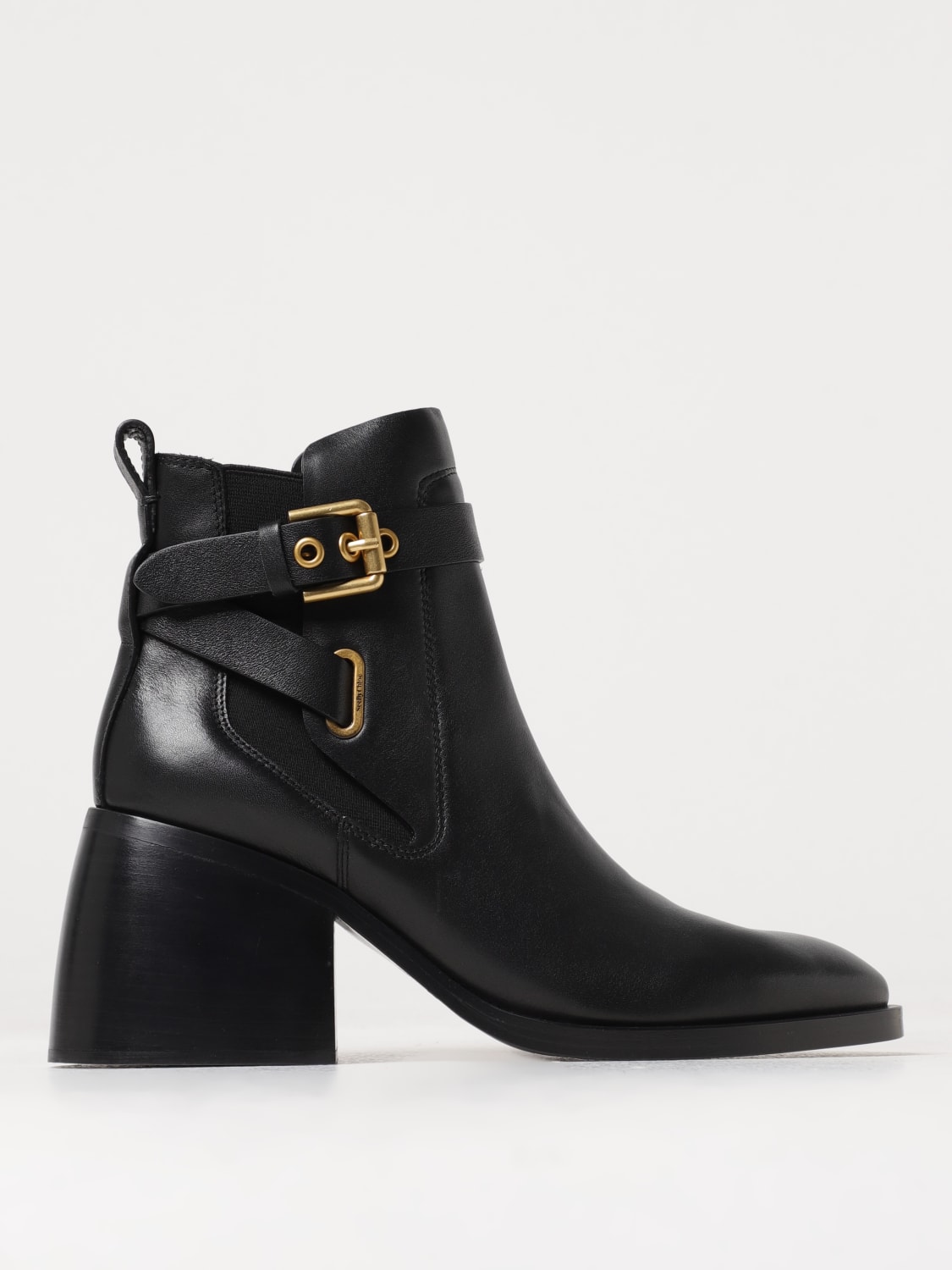 See By Chloé - averi ankle boots in leather with buckle