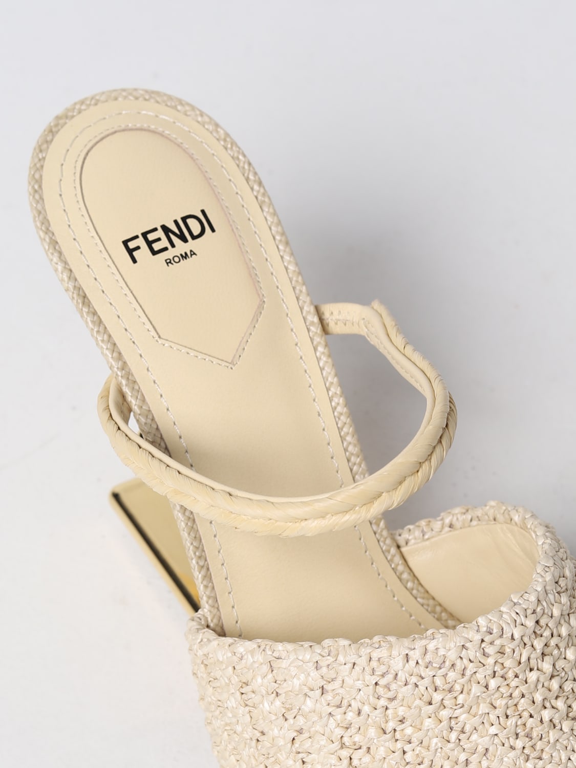 FENDI：ヒールサンダル レディース - イエロー | GIGLIO.COMオンライン