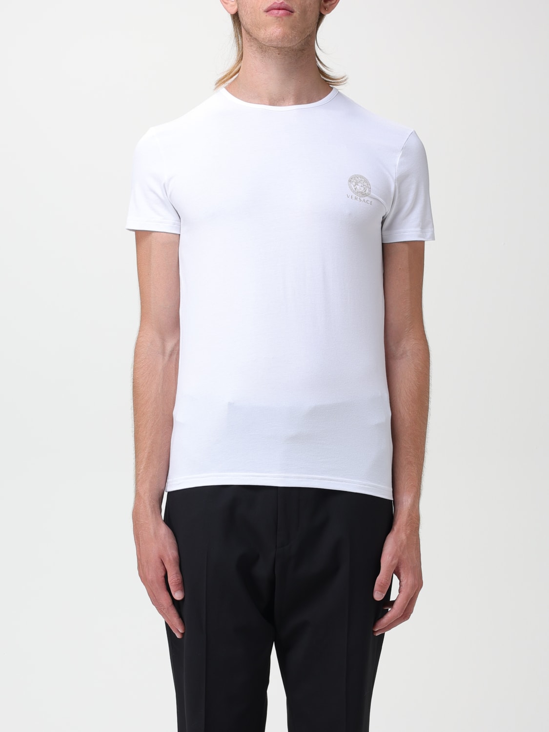 VERSACE: set of 2 basic t-shirts - White  VERSACE underwear AU10193A232741  online at