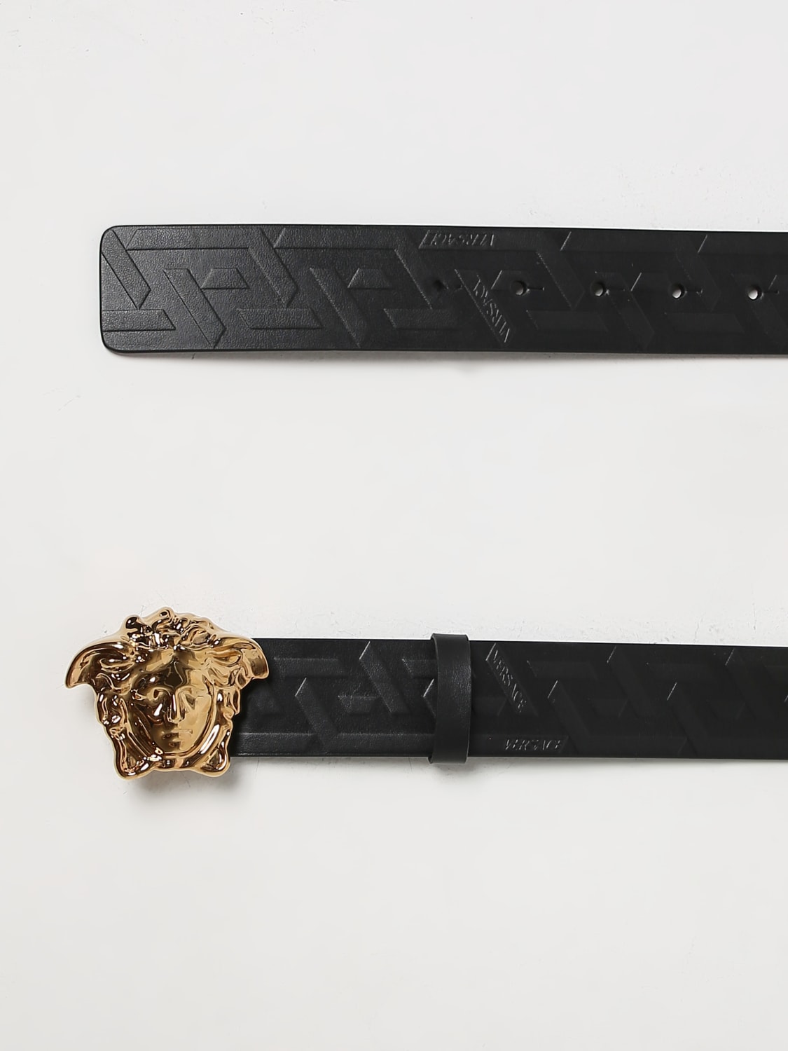 Versace La Medusa Greca belt in embossed leather