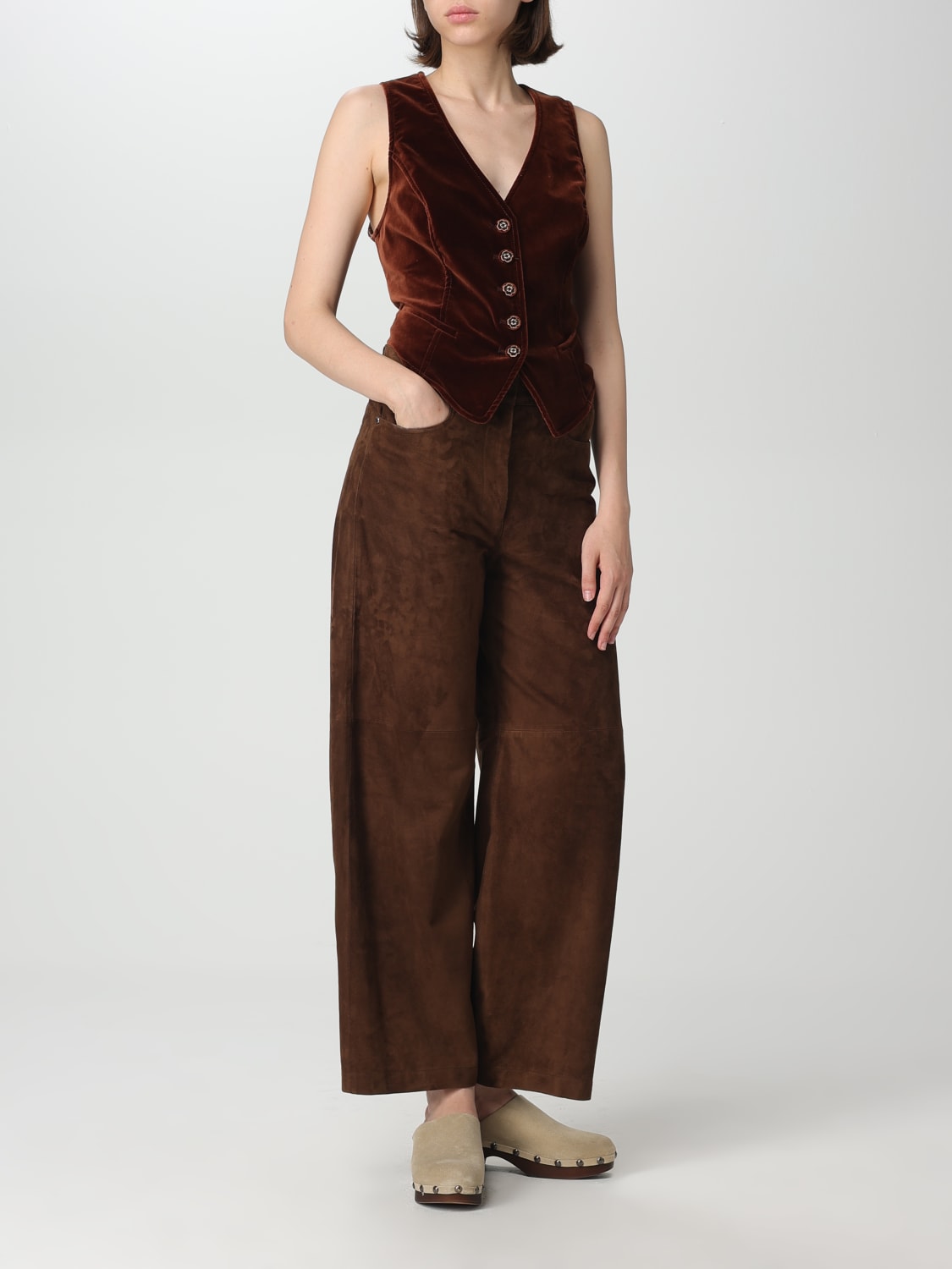 ETRO: velvet pants - Brown  ETRO pants 11560551 online at