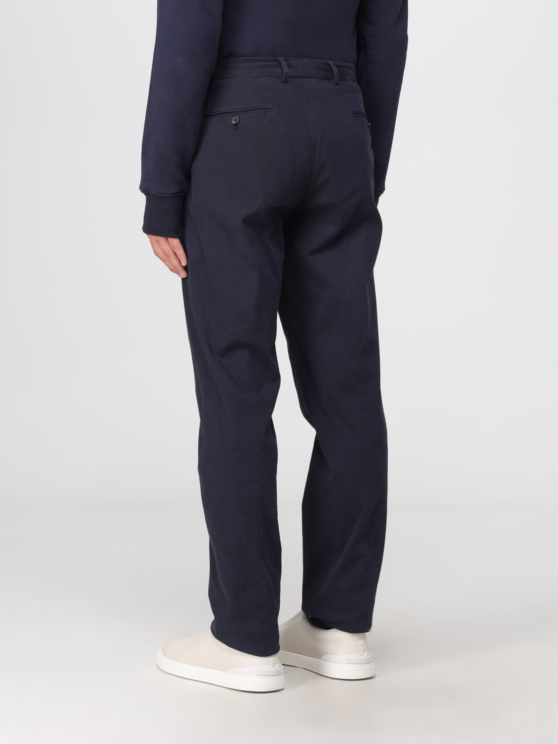 Full Lenght Navy Blue Regular Fit Cotton Men's Formal Pant