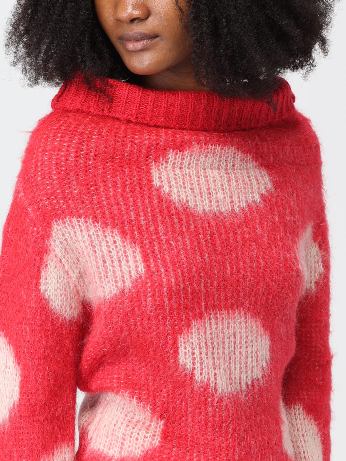 MARNI: sweater in Mohair wool blend with polka dots - Multicolor
