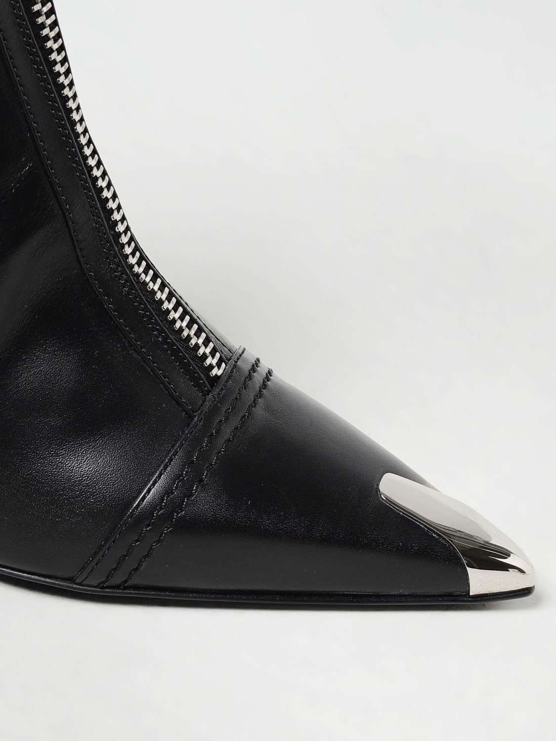 Alexander McQueen Slash ankle boots in leather with buckle