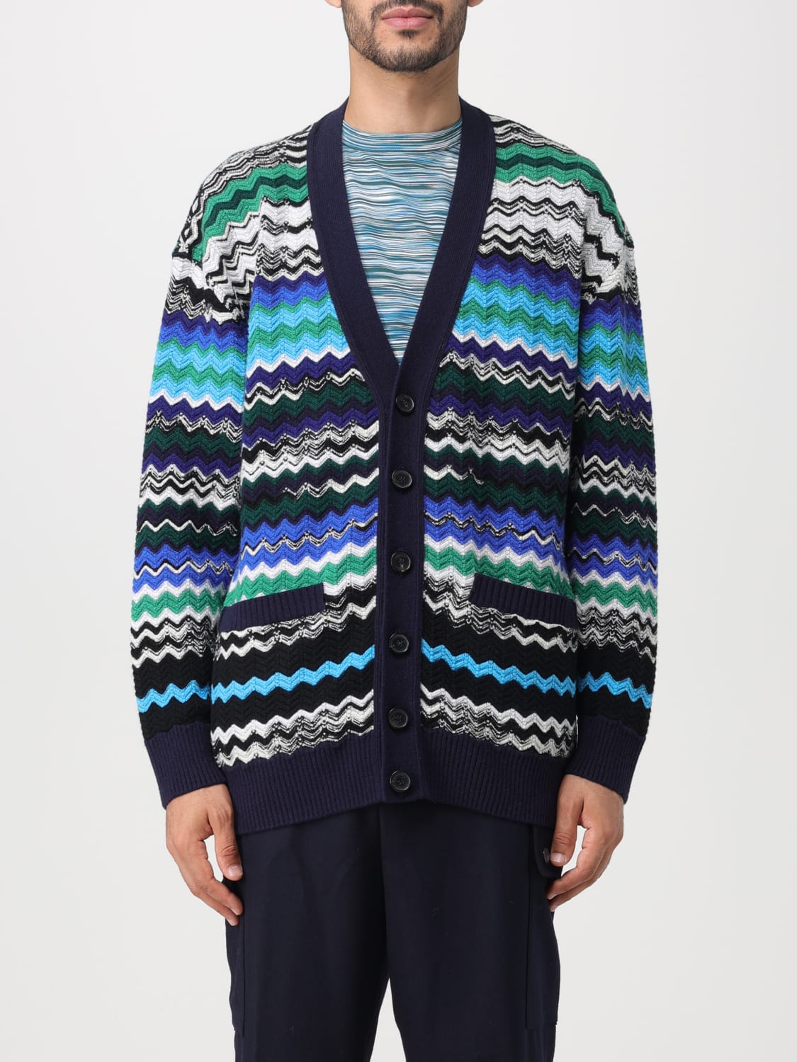 MISSONIアウトレット：カーディガン メンズ - ブルー | GIGLIO.COM